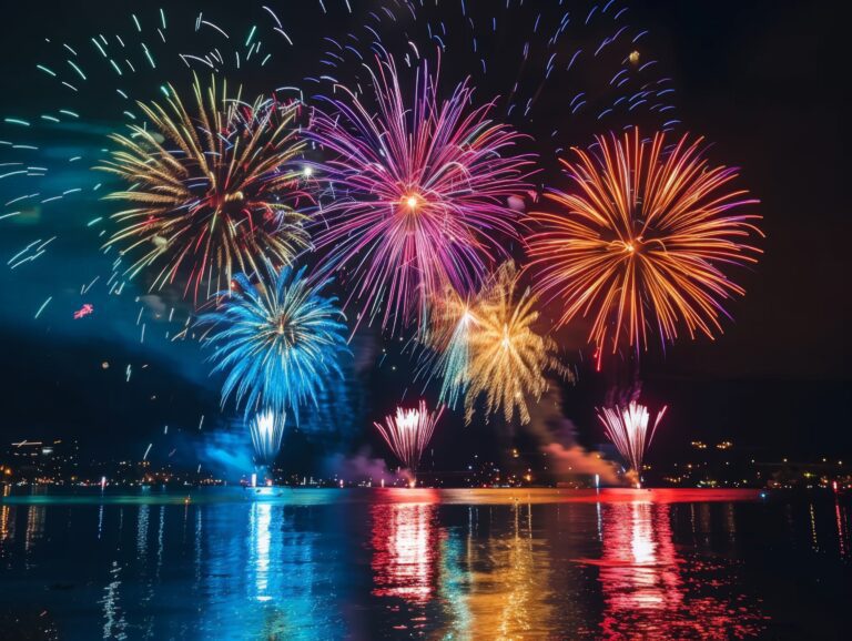 Fireworks over the water