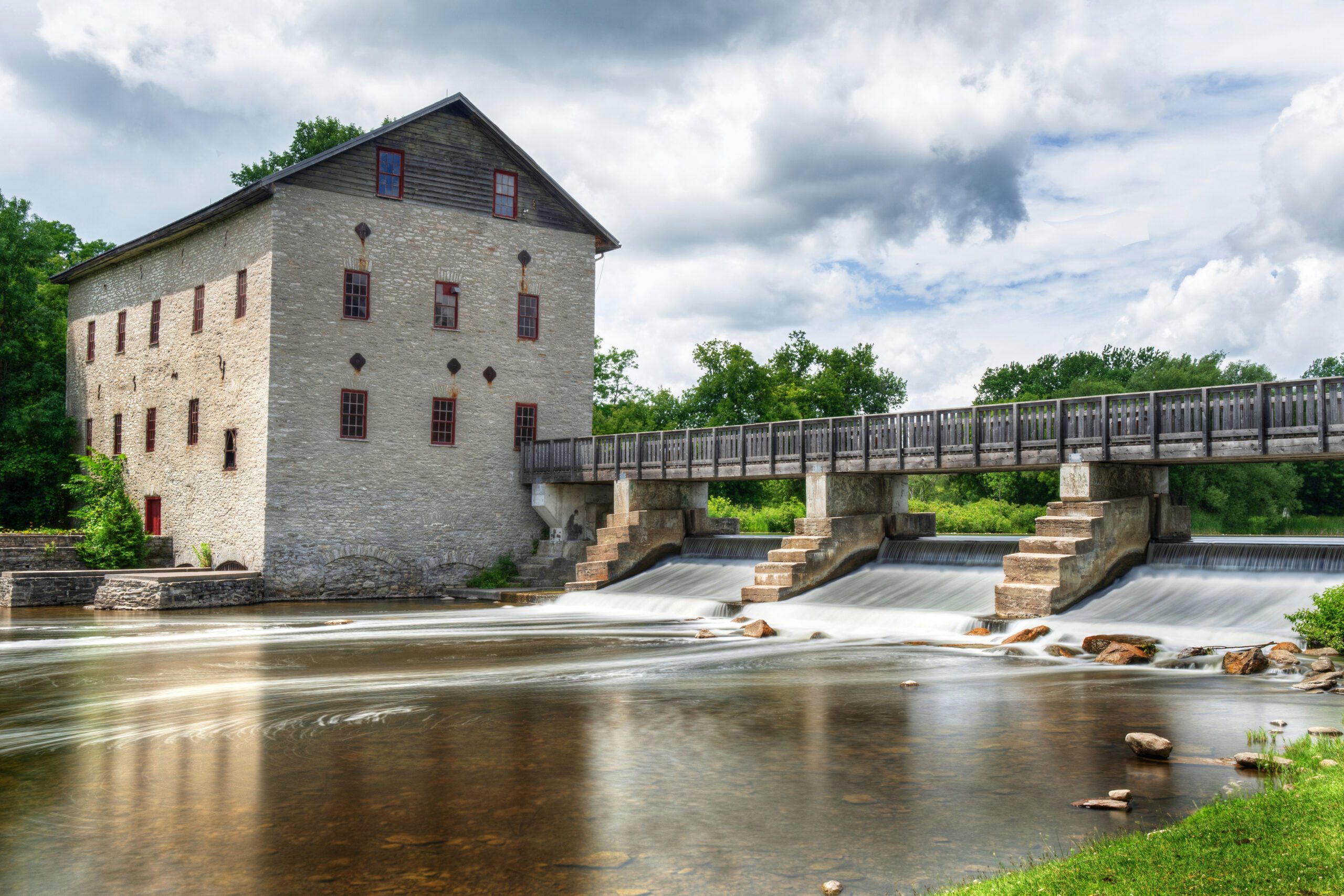 Scenic Old Lang Mill and Dam at Keene Ontario.